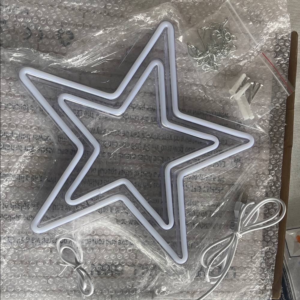 Cowboys White Star Shaped Neon Light